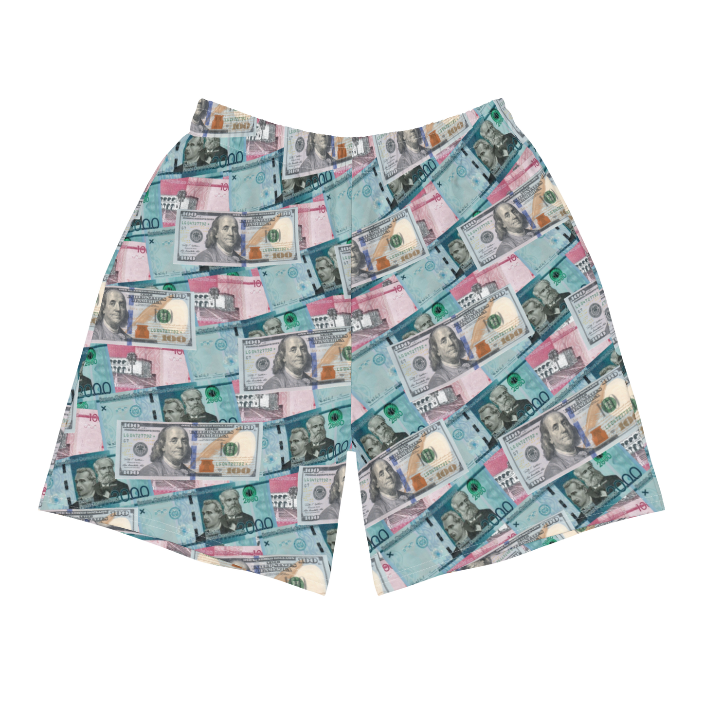 Dominican Pesos y Dolares Men's Athletic Long Shorts Swimsuit