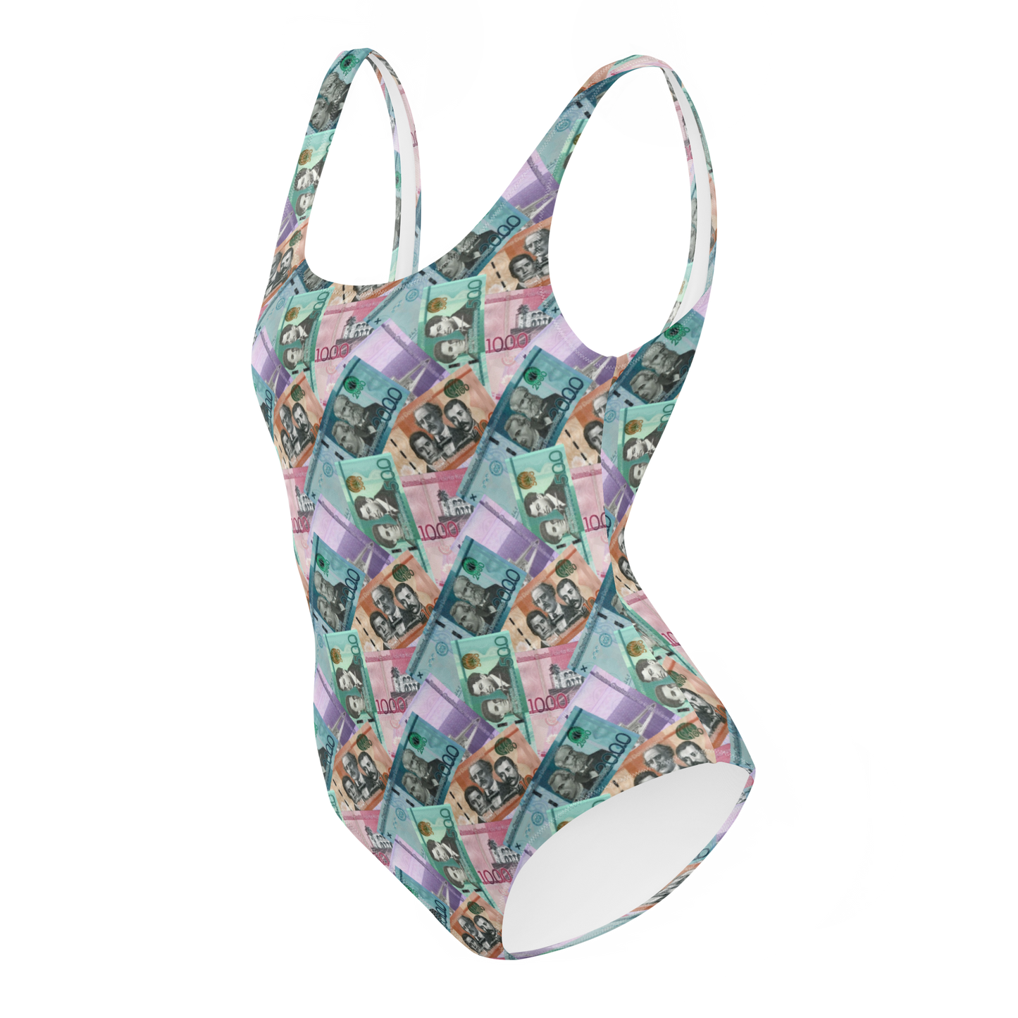 Dominican Pesos One-Piece Swimsuit