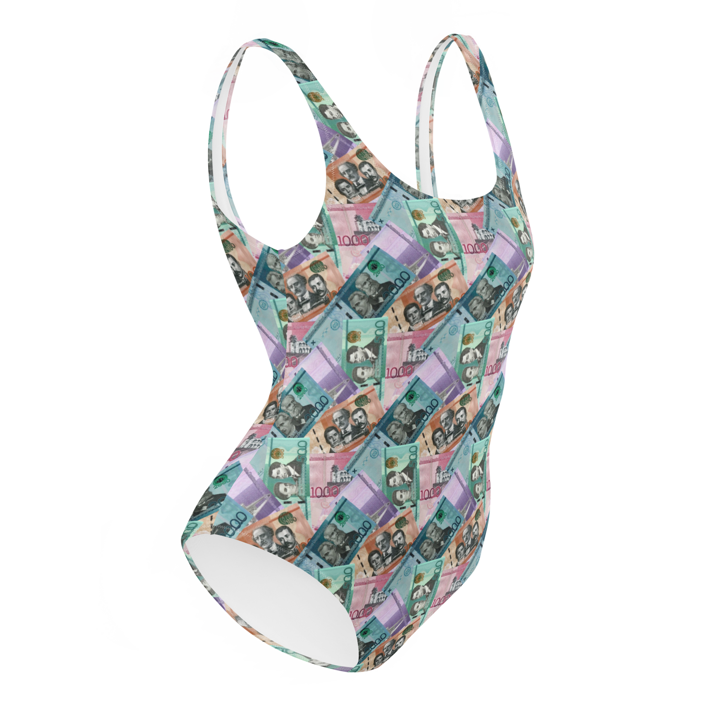 Dominican Pesos One-Piece Swimsuit