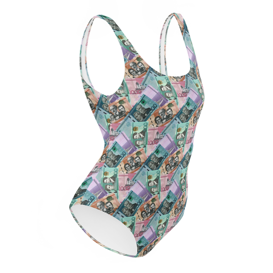 Dominican Pesos One-Piece Swimsuit