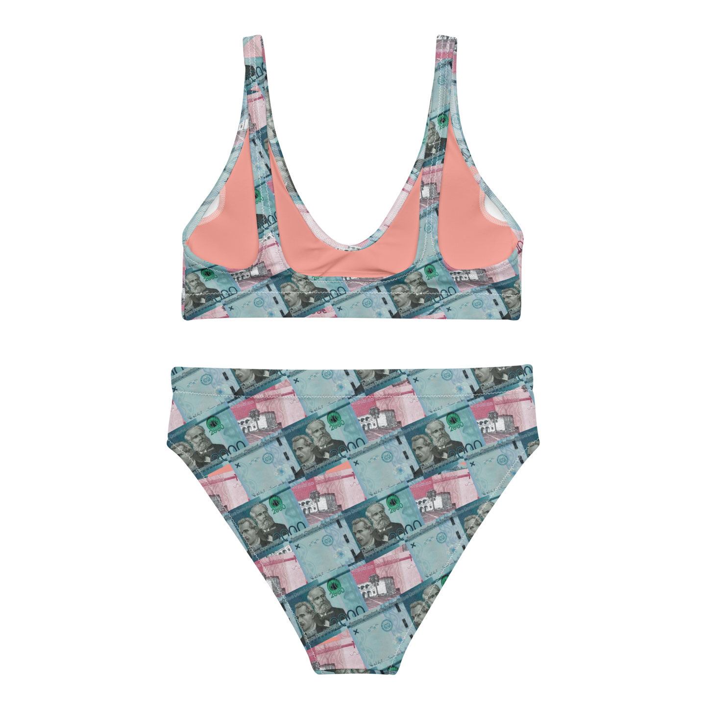 1000 y 2000 Dominican Pesos High-Waisted Two Piece Bikini Set Swimsuit