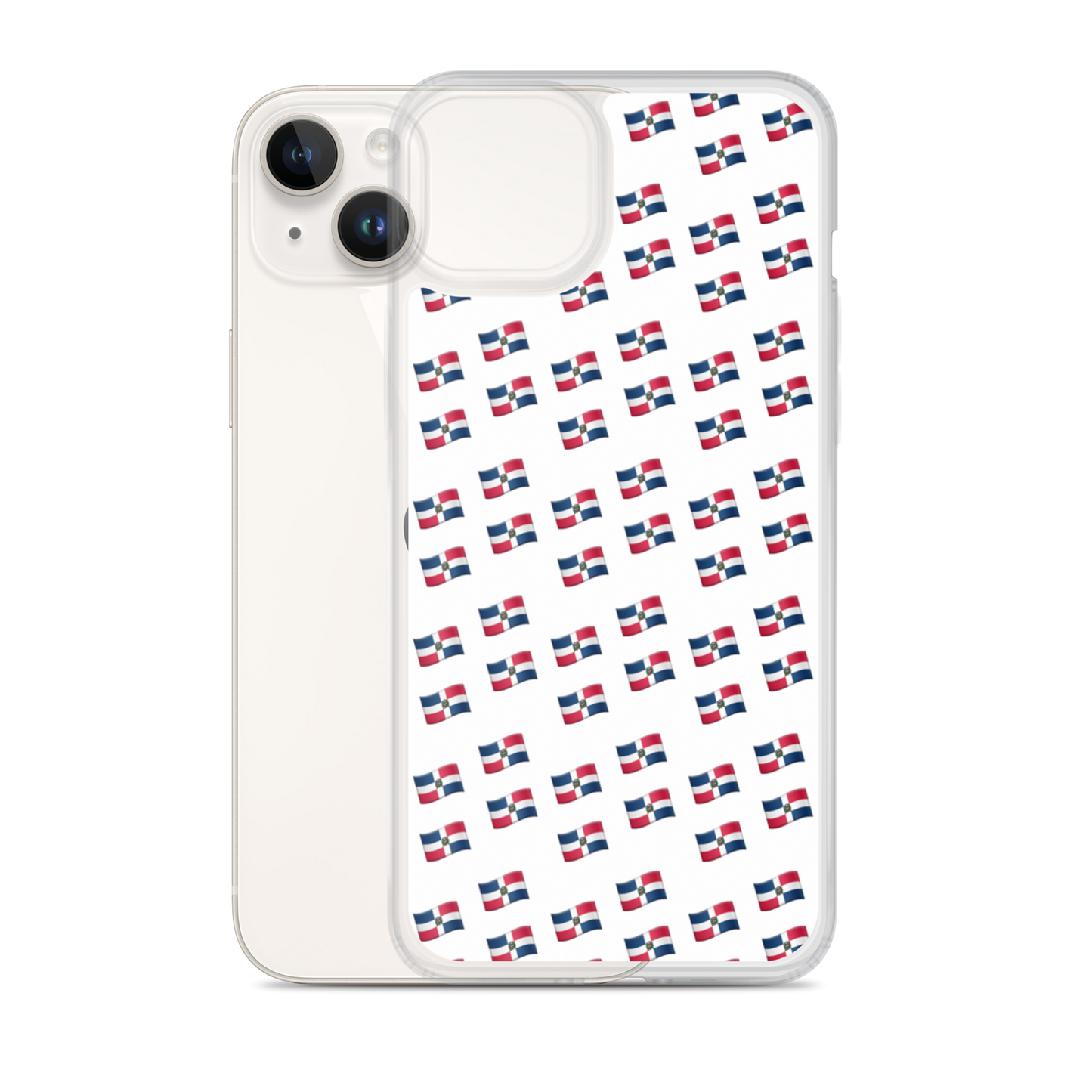 All-Over Emoji República Dominicana Flag iPhone Case