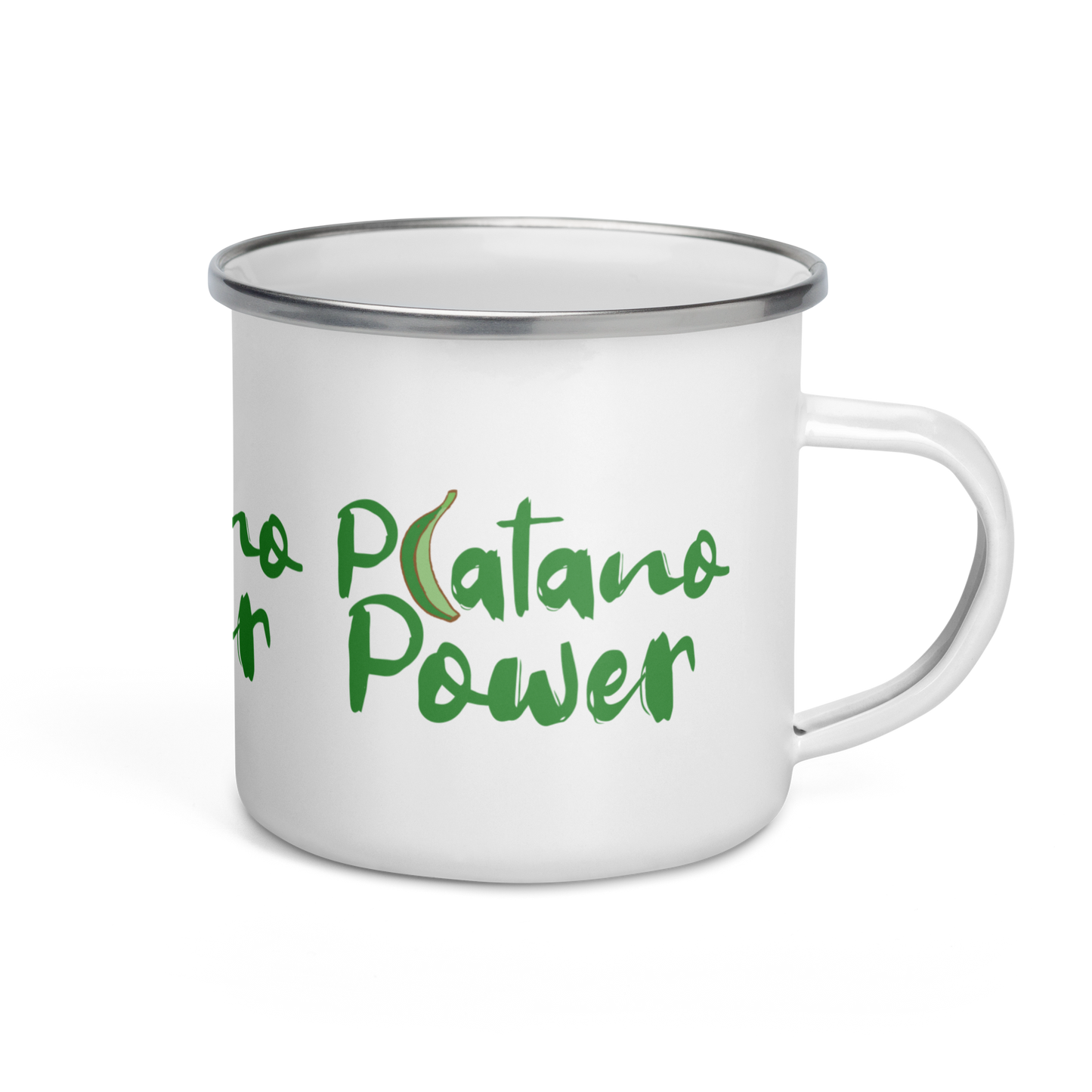 Platano Power Silver Rim Enamel Mug