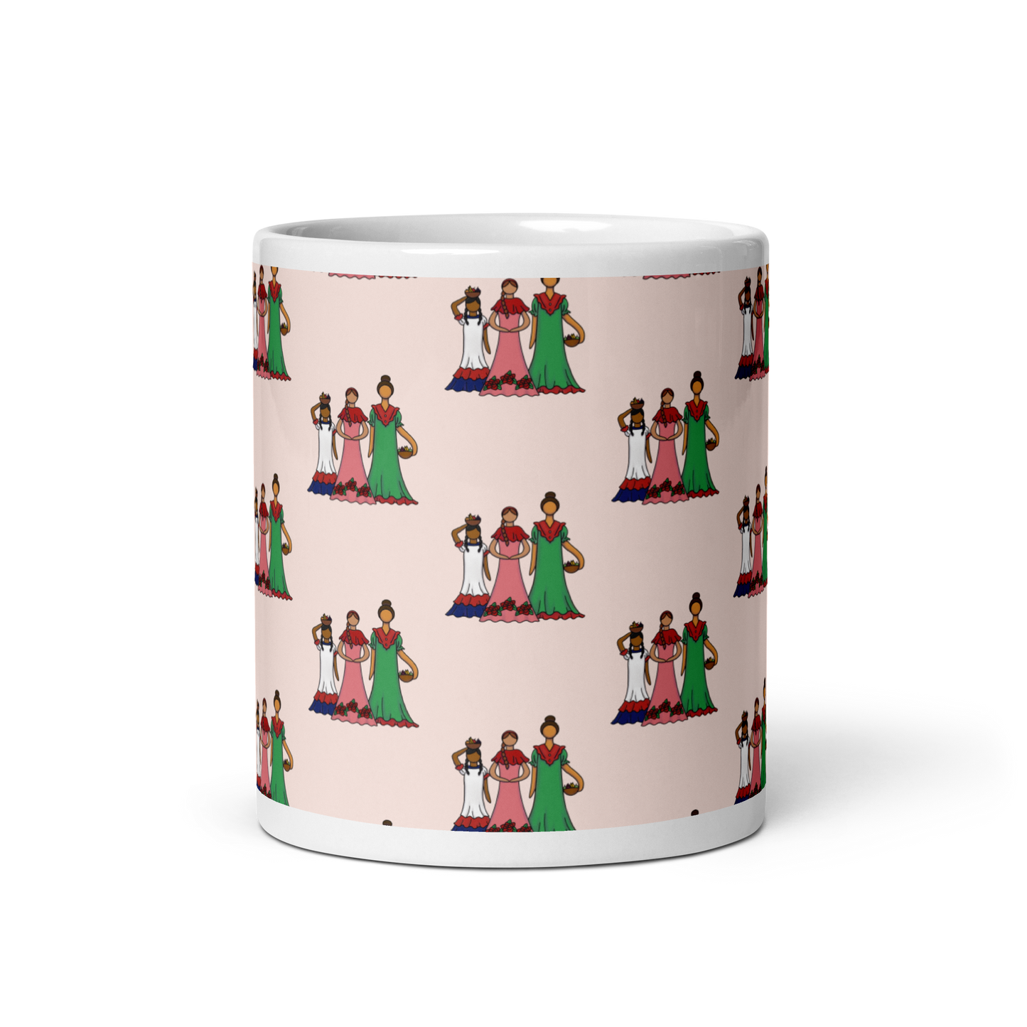 Dominican Faceless Dolls White Glossy Mug