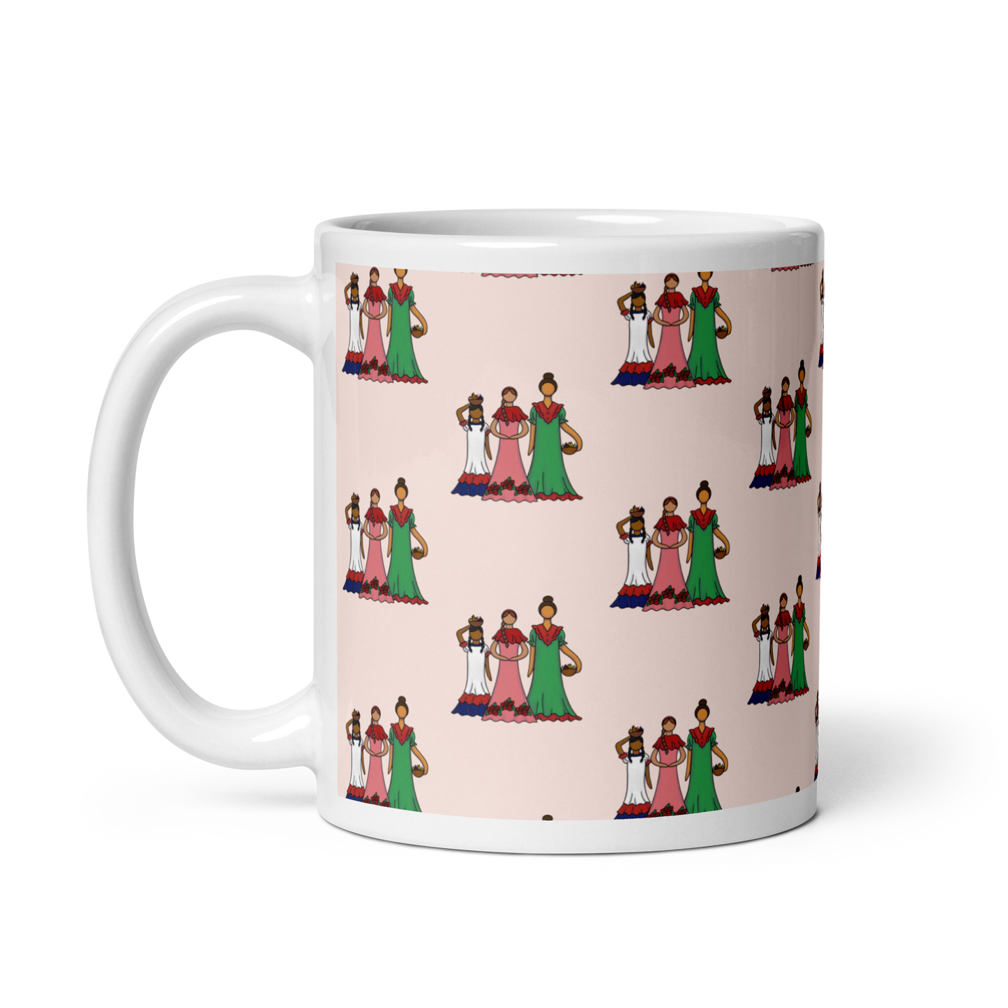 Dominican Faceless Dolls White Glossy Mug