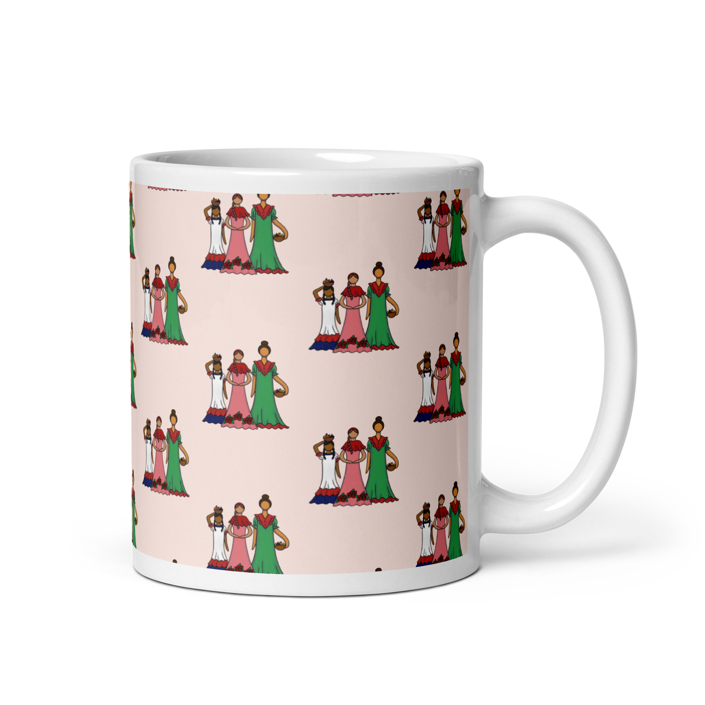 Dominican Faceless Dolls White Glossy Mug