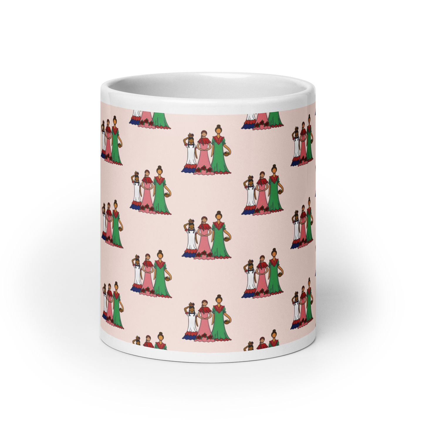 Dominican Faceless Dolls White Glossy Mug