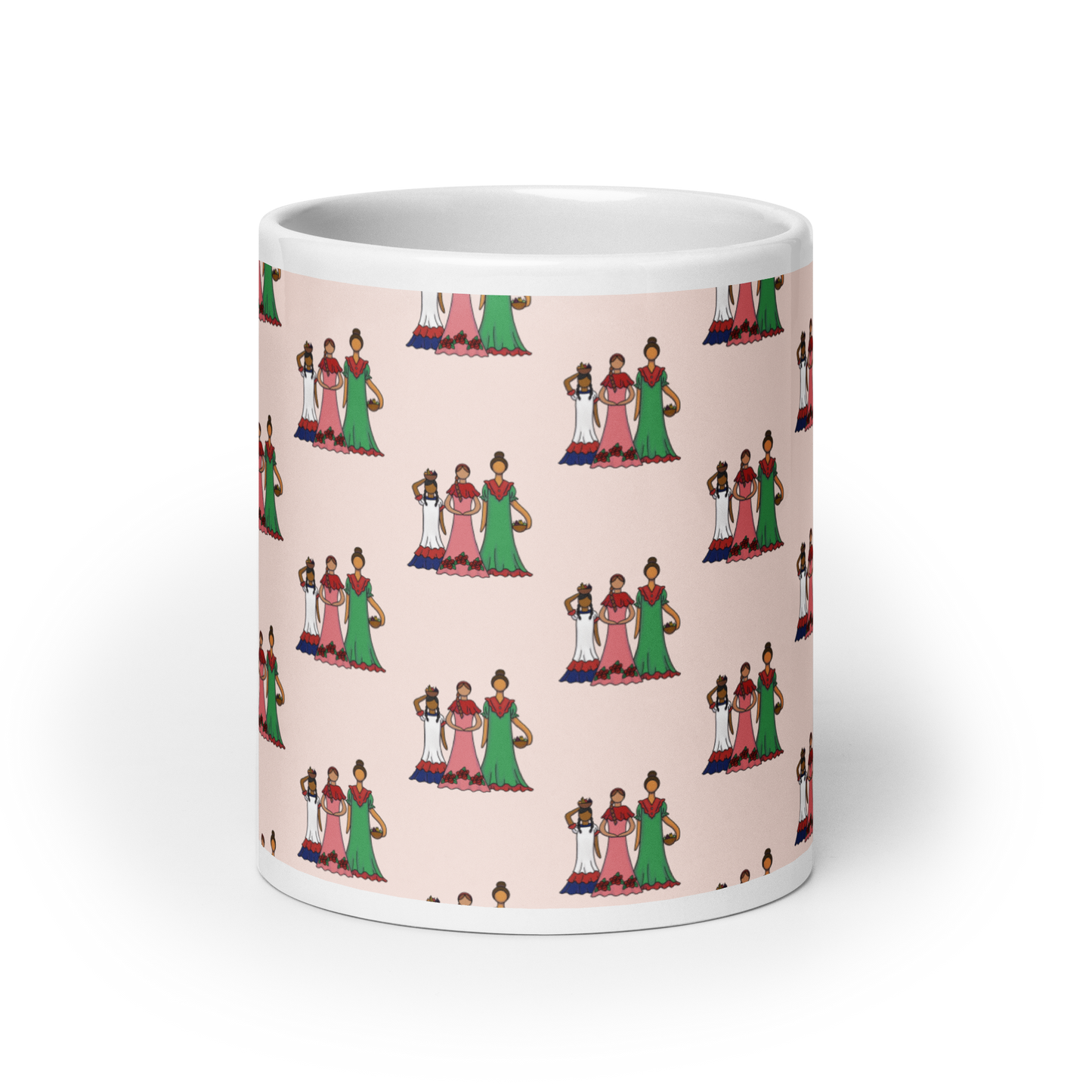 Dominican Faceless Dolls White Glossy Mug