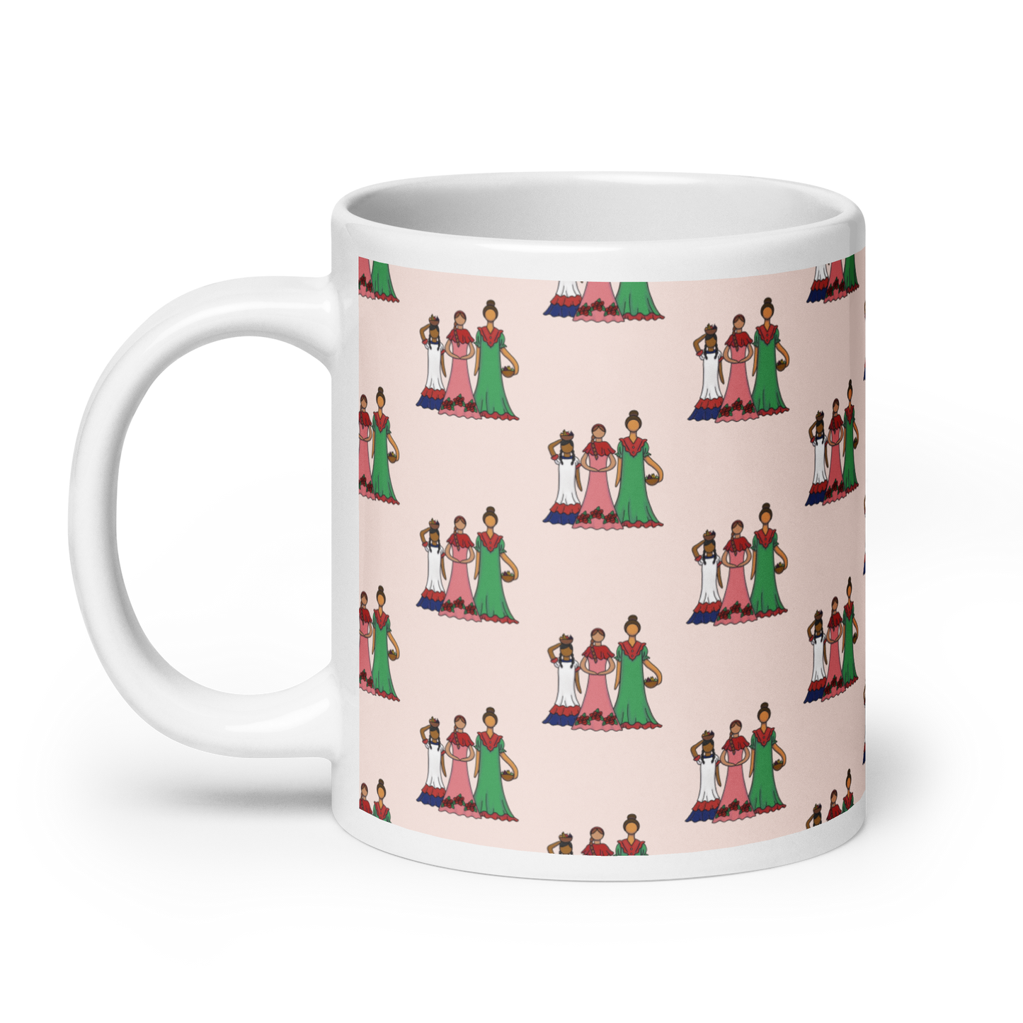 Dominican Faceless Dolls White Glossy Mug