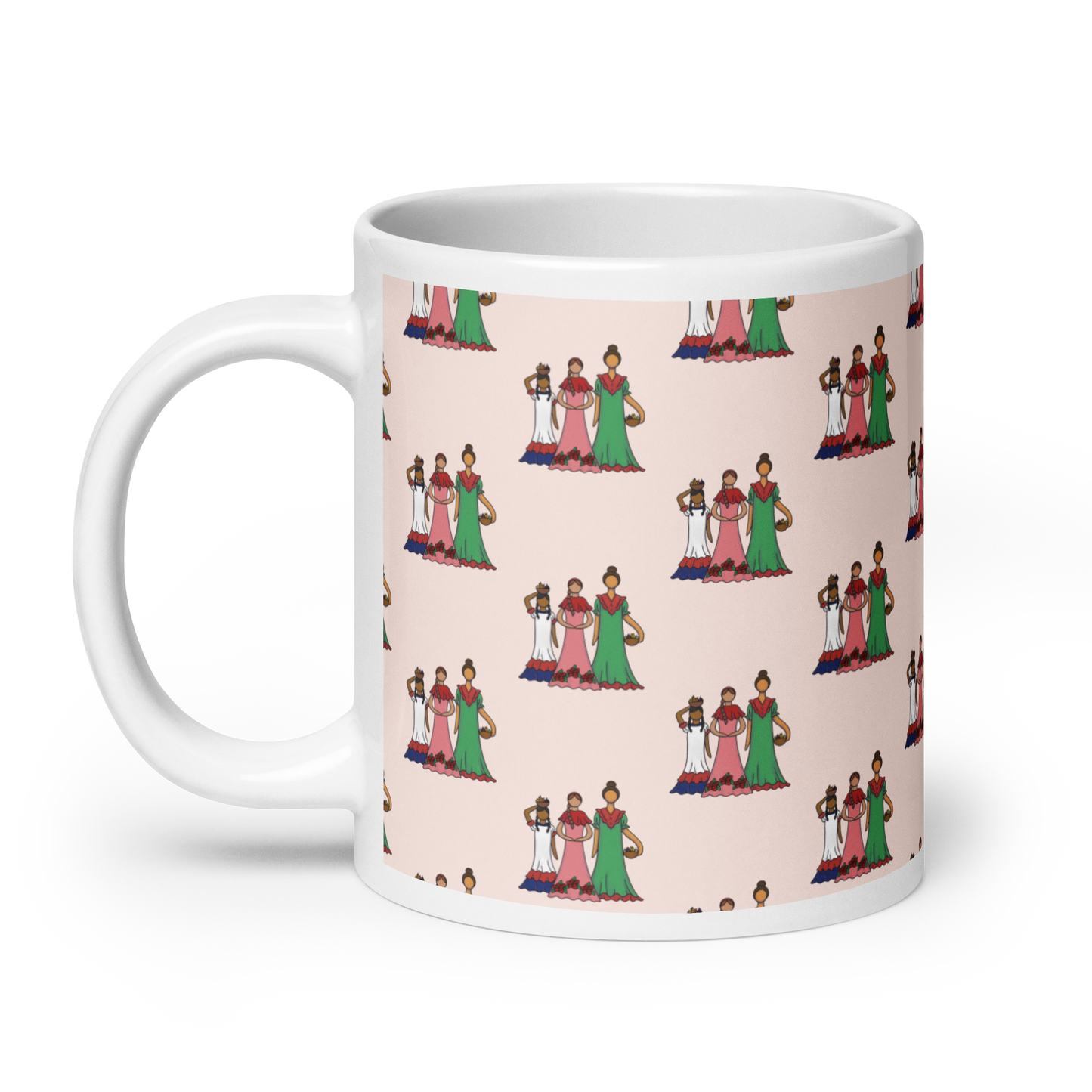 Dominican Faceless Dolls White Glossy Mug