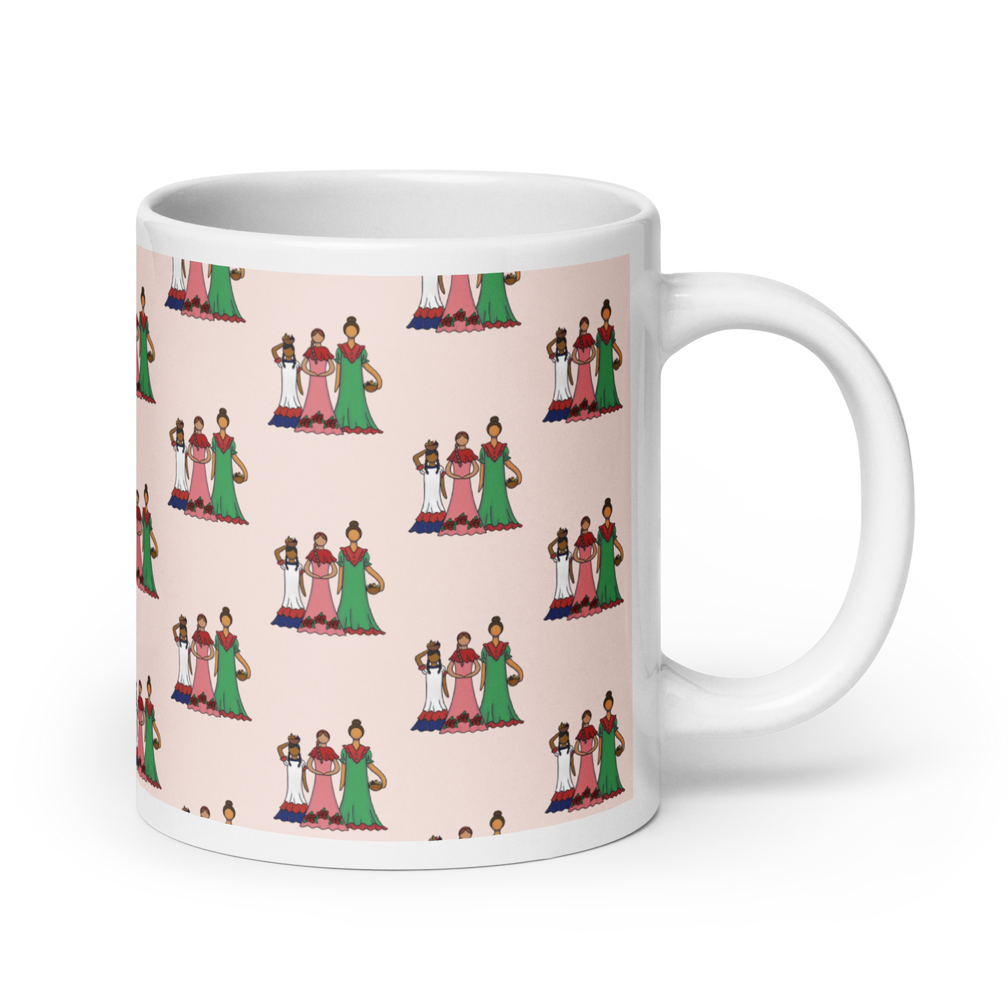 Dominican Faceless Dolls White Glossy Mug