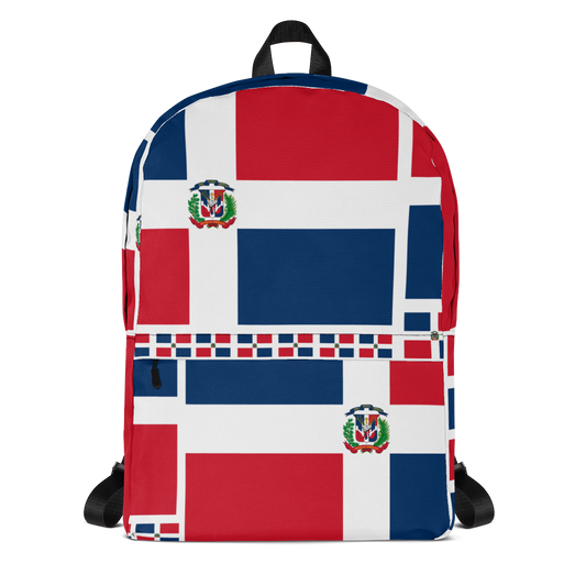 Dominican Republic Flag All-Over Collage Backpack  - 2020 - DominicanGirlfriend.com - Frases Dominicanas - República Dominicana Lifestyle Graphic T-Shirts Streetwear & Accessories - New York - Bronx - Washington Heights - Miami - Florida - Boca Chica - USA - Dominican Clothing