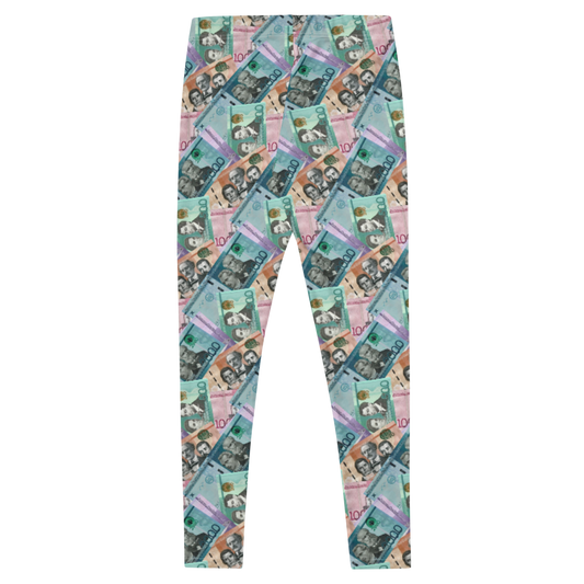 Dominican Pesos All-Over Print Leggings  - 2020 - DominicanGirlfriend.com - Frases Dominicanas - República Dominicana Lifestyle Graphic T-Shirts Streetwear & Accessories - New York - Bronx - Washington Heights - Miami - Florida - Boca Chica - USA - Dominican Clothing
