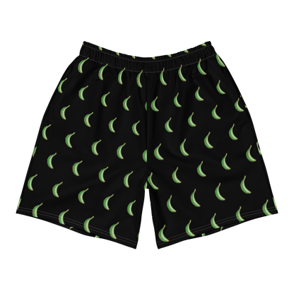 Platano All-Over Men's Athletic Long Shorts (Black)  - 2020 - DominicanGirlfriend.com - Frases Dominicanas - República Dominicana Lifestyle Graphic T-Shirts Streetwear & Accessories - New York - Bronx - Washington Heights - Miami - Florida - Boca Chica - USA - Dominican Clothing
