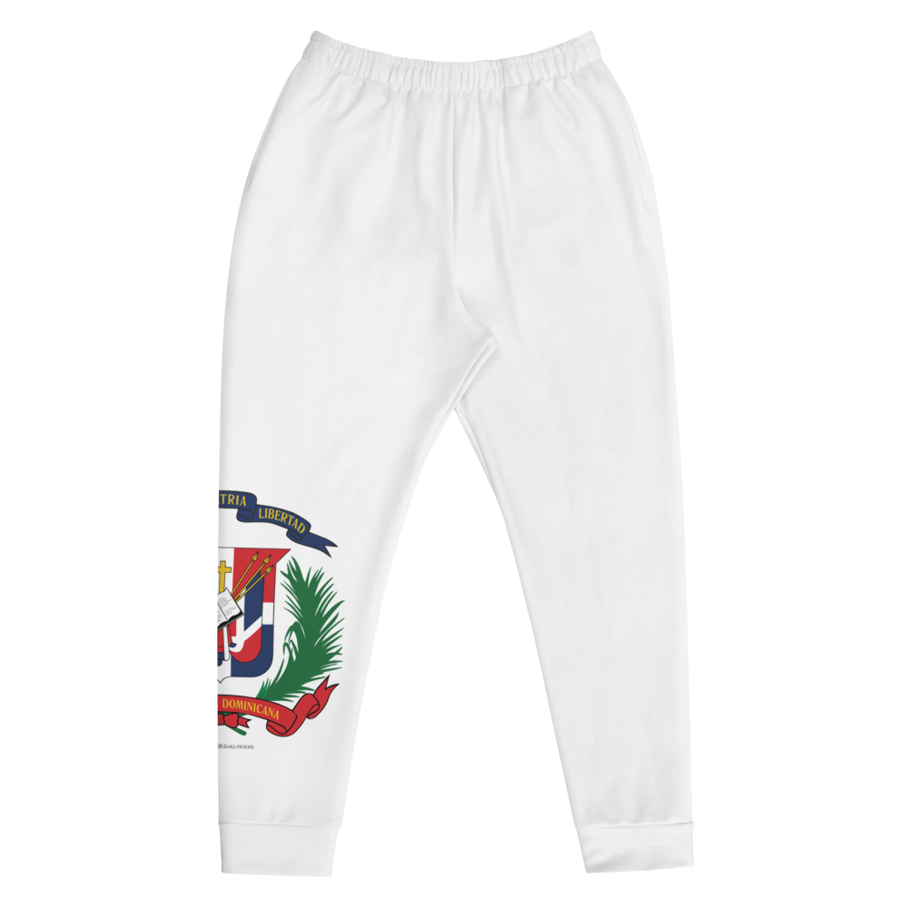 Escudo de la República Dominicana Men's White Sweatpants Joggers - 2020 - DominicanGirlfriend.com - Frases Dominicanas - República Dominicana Lifestyle Graphic T-Shirts Streetwear & Accessories - New York - Bronx - Washington Heights - Miami - Florida - Boca Chica - USA - Dominican Clothing