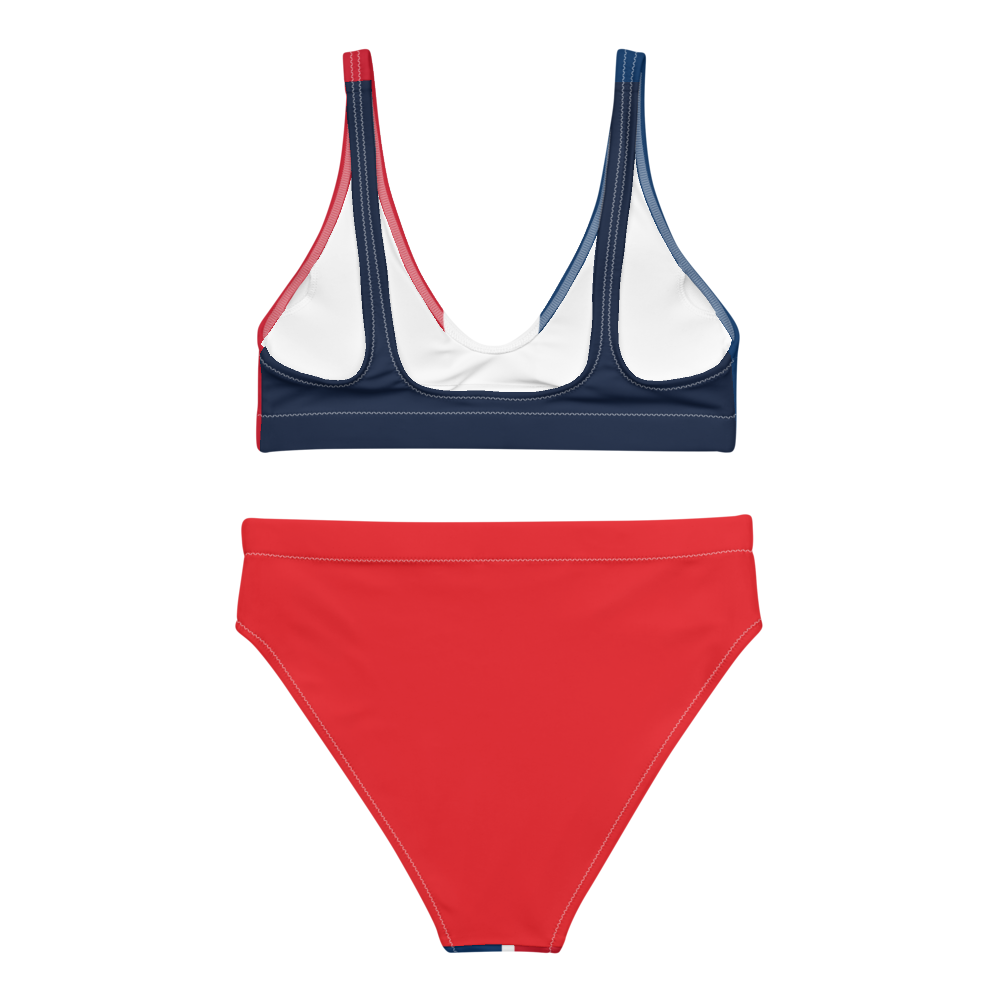 Dominican Republic Flag High-Waisted Two Piece Bikini - 2020 - DominicanGirlfriend.com - Frases Dominicanas - República Dominicana Lifestyle Graphic T-Shirts Streetwear & Accessories - New York - Bronx - Washington Heights - Miami - Florida - Boca Chica - USA - Dominican Clothing