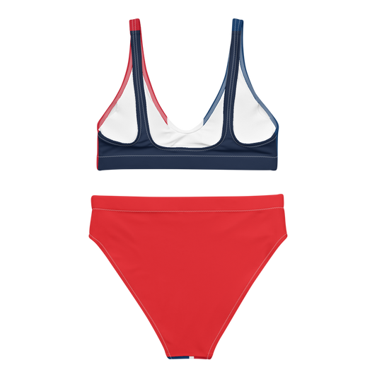 Dominican Republic Flag High-Waisted Two Piece Bikini  - 2020 - DominicanGirlfriend.com - Frases Dominicanas - República Dominicana Lifestyle Graphic T-Shirts Streetwear & Accessories - New York - Bronx - Washington Heights - Miami - Florida - Boca Chica - USA - Dominican Clothing