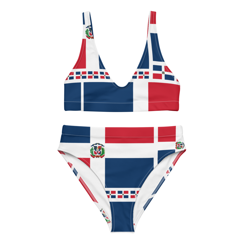 Dominican Republic Flag All-Over Collage High-Waisted Bikini - 2020 - DominicanGirlfriend.com - Frases Dominicanas - República Dominicana Lifestyle Graphic T-Shirts Streetwear & Accessories - New York - Bronx - Washington Heights - Miami - Florida - Boca Chica - USA - Dominican Clothing