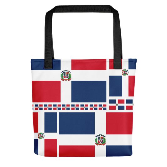 Dominican Republic Flag All-Over Collage Tote Bag  - 2020 - DominicanGirlfriend.com - Frases Dominicanas - República Dominicana Lifestyle Graphic T-Shirts Streetwear & Accessories - New York - Bronx - Washington Heights - Miami - Florida - Boca Chica - USA - Dominican Clothing