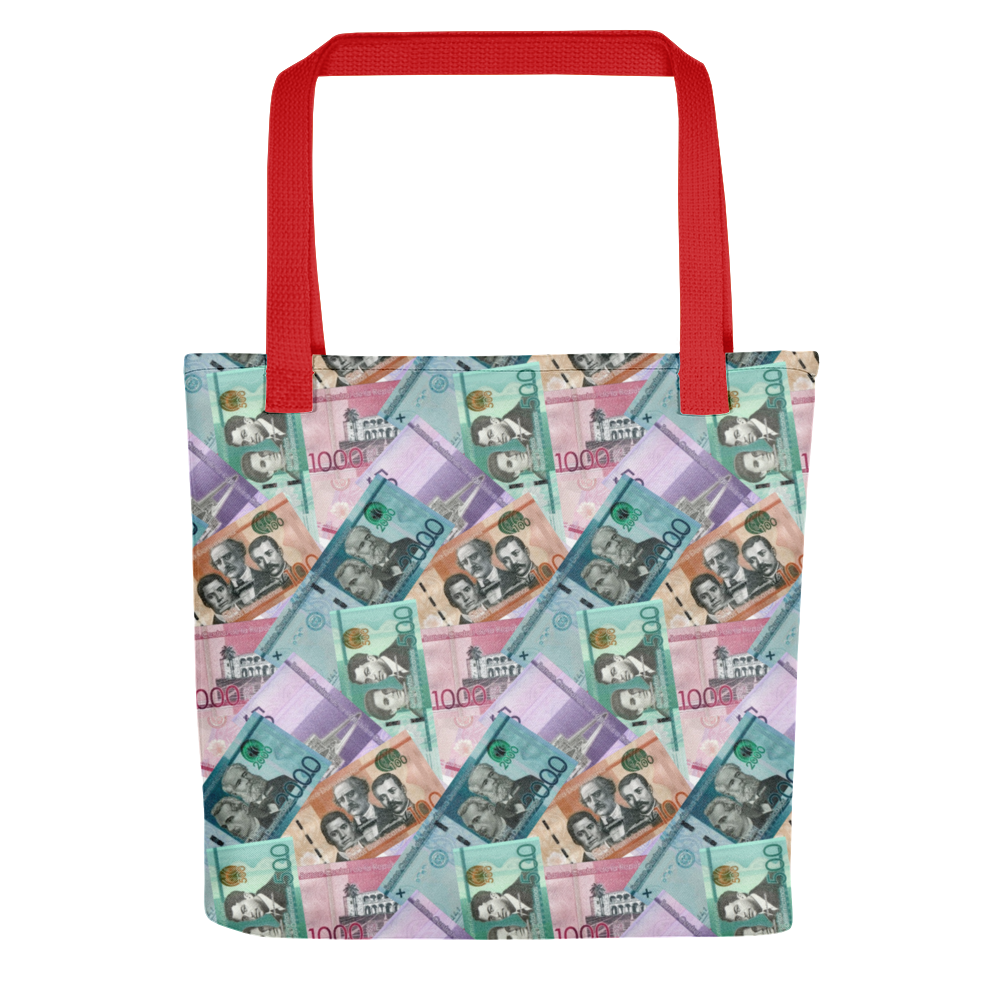 Dominican Pesos Tote Bag - 2020 - DominicanGirlfriend.com - Frases Dominicanas - República Dominicana Lifestyle Graphic T-Shirts Streetwear & Accessories - New York - Bronx - Washington Heights - Miami - Florida - Boca Chica - USA - Dominican Clothing
