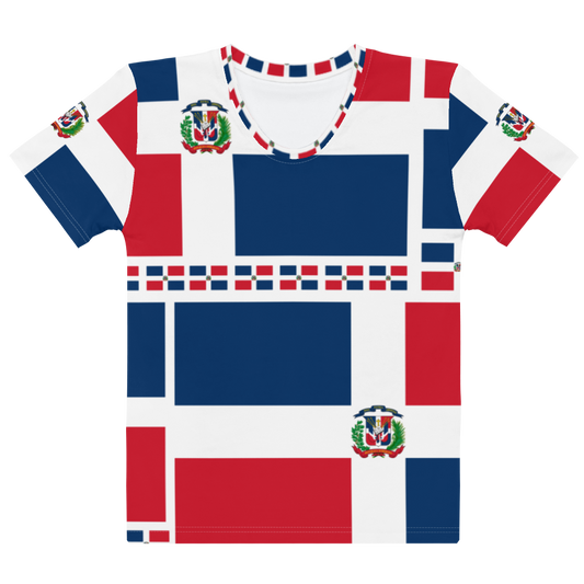 Dominican Republic Flag All-Over Collage Women's T-shirt  - 2020 - DominicanGirlfriend.com - Frases Dominicanas - República Dominicana Lifestyle Graphic T-Shirts Streetwear & Accessories - New York - Bronx - Washington Heights - Miami - Florida - Boca Chica - USA - Dominican Clothing