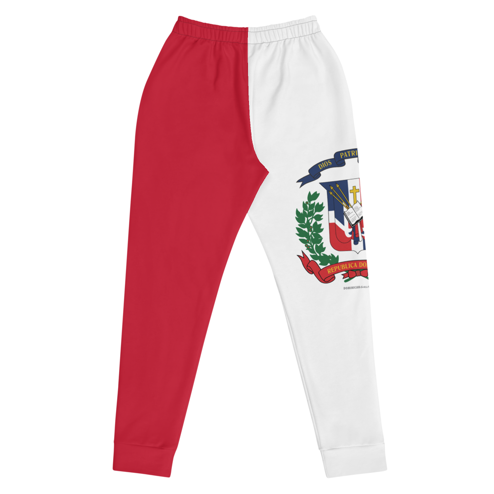 Escudo de la República Dominicana Women's Red Joggers - 2020 - DominicanGirlfriend.com - Frases Dominicanas - República Dominicana Lifestyle Graphic T-Shirts Streetwear & Accessories - New York - Bronx - Washington Heights - Miami - Florida - Boca Chica - USA - Dominican Clothing