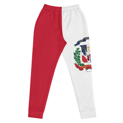 Escudo de la República Dominicana Women's Red Joggers  - 2020 - DominicanGirlfriend.com - Frases Dominicanas - República Dominicana Lifestyle Graphic T-Shirts Streetwear & Accessories - New York - Bronx - Washington Heights - Miami - Florida - Boca Chica - USA - Dominican Clothing
