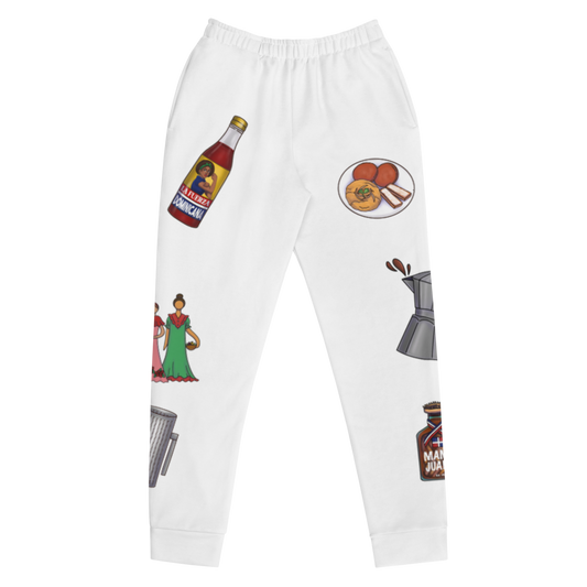 Dominican Treasures Women's White Joggers  - 2020 - DominicanGirlfriend.com - Frases Dominicanas - República Dominicana Lifestyle Graphic T-Shirts Streetwear & Accessories - New York - Bronx - Washington Heights - Miami - Florida - Boca Chica - USA - Dominican Clothing