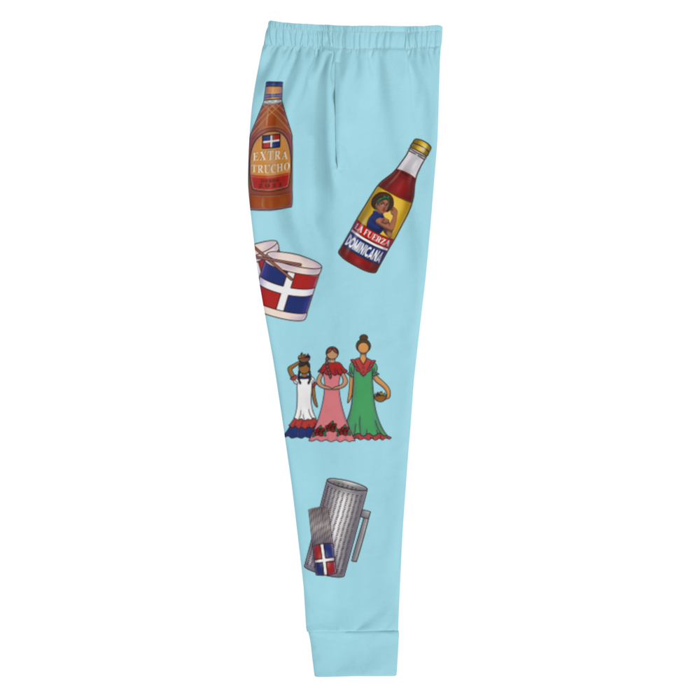 Dominican Treasures Women's Blizzard Blue Joggers  - 2020 - DominicanGirlfriend.com - Frases Dominicanas - República Dominicana Lifestyle Graphic T-Shirts Streetwear & Accessories - New York - Bronx - Washington Heights - Miami - Florida - Boca Chica - USA - Dominican Clothing