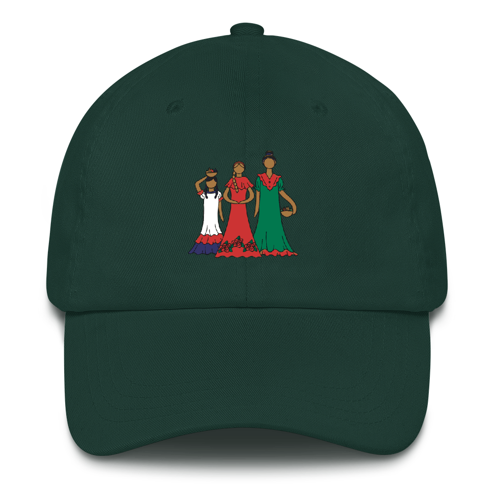 Dominican Faceless Dolls Dad Hat  - 2020 - DominicanGirlfriend.com - Frases Dominicanas - República Dominicana Lifestyle Graphic T-Shirts Streetwear & Accessories - New York - Bronx - Washington Heights - Miami - Florida - Boca Chica - USA - Dominican Clothing
