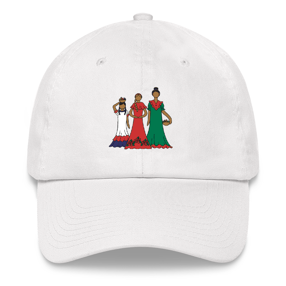 Dominican Faceless Dolls Dad Hat  - 2020 - DominicanGirlfriend.com - Frases Dominicanas - República Dominicana Lifestyle Graphic T-Shirts Streetwear & Accessories - New York - Bronx - Washington Heights - Miami - Florida - Boca Chica - USA - Dominican Clothing