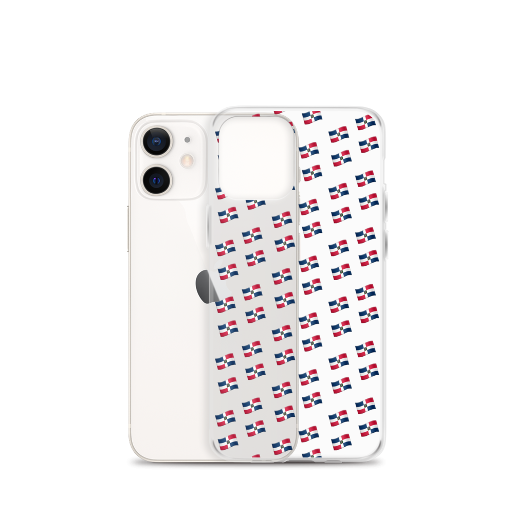 All-Over Emoji República Dominicana Flag iPhone Case (Transparent) - 2020 - DominicanGirlfriend.com - Frases Dominicanas - República Dominicana Lifestyle Graphic T-Shirts Streetwear & Accessories - New York - Bronx - Washington Heights - Miami - Florida - Boca Chica - USA - Dominican Clothing