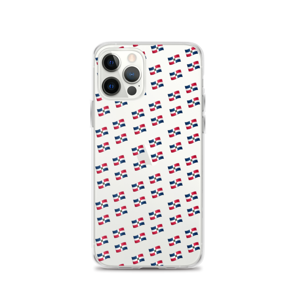 All-Over Emoji República Dominicana Flag iPhone Case (Transparent) - 2020 - DominicanGirlfriend.com - Frases Dominicanas - República Dominicana Lifestyle Graphic T-Shirts Streetwear & Accessories - New York - Bronx - Washington Heights - Miami - Florida - Boca Chica - USA - Dominican Clothing