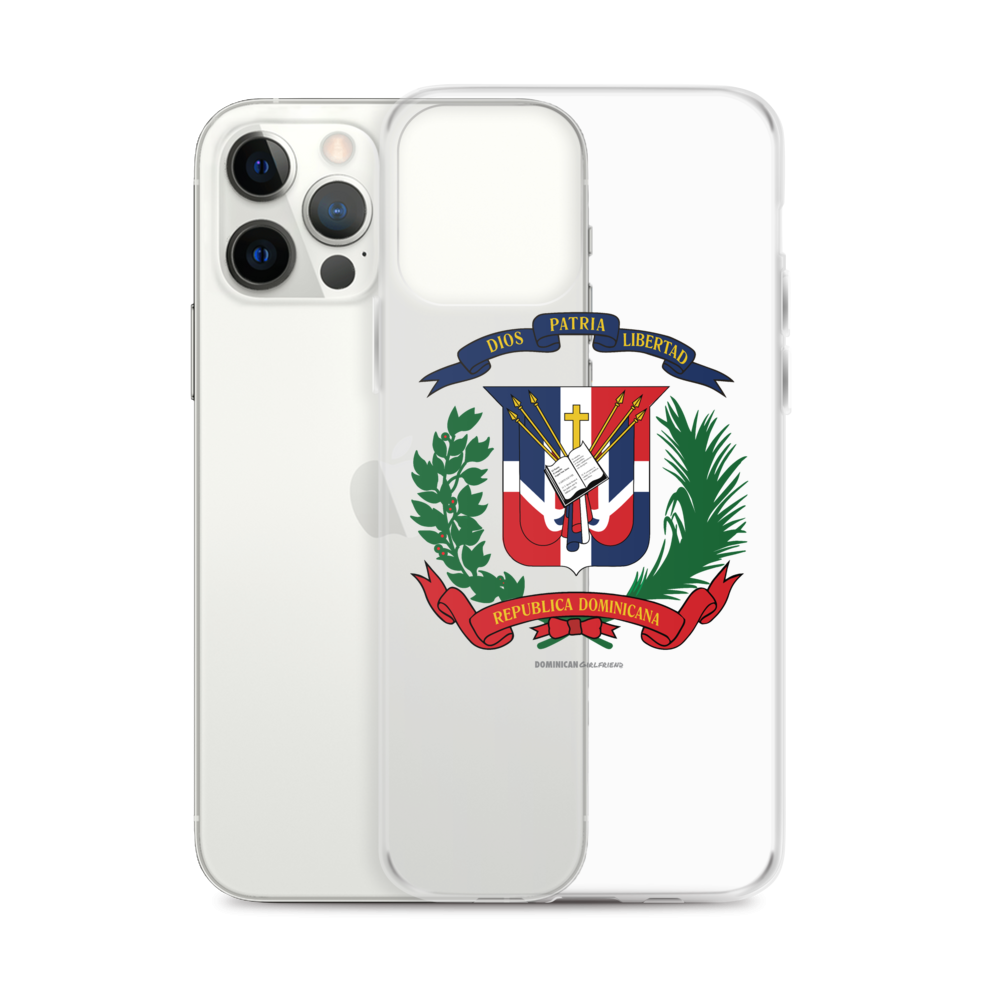 Escudo de la República Dominicana iPhone Case - 2020 - DominicanGirlfriend.com - Frases Dominicanas - República Dominicana Lifestyle Graphic T-Shirts Streetwear & Accessories - New York - Bronx - Washington Heights - Miami - Florida - Boca Chica - USA - Dominican Clothing