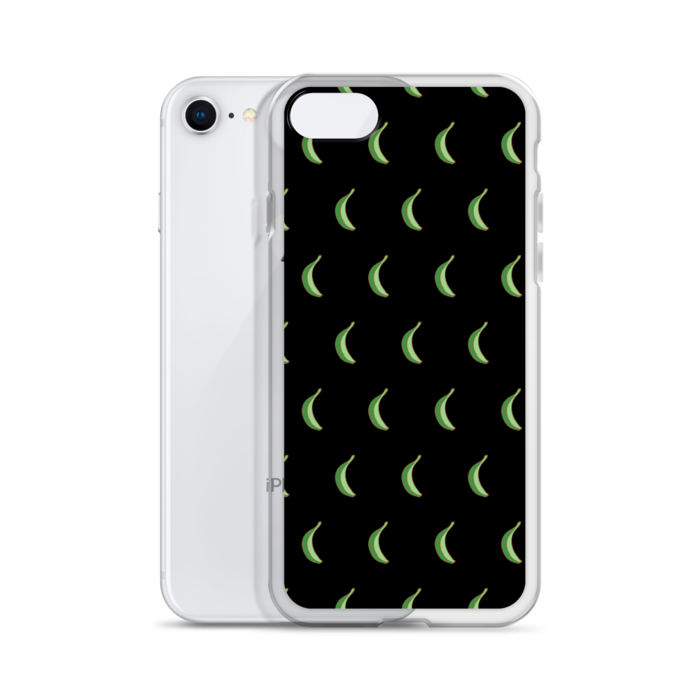 Platano All-Over iPhone Case (Black)  - 2020 - DominicanGirlfriend.com - Frases Dominicanas - República Dominicana Lifestyle Graphic T-Shirts Streetwear & Accessories - New York - Bronx - Washington Heights - Miami - Florida - Boca Chica - USA - Dominican Clothing