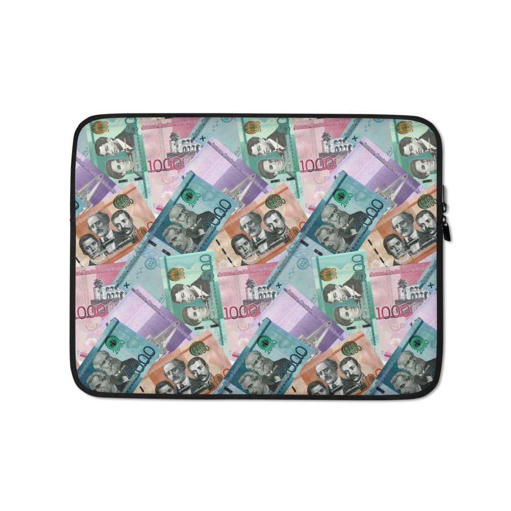 Dominican Pesos Laptop Sleeve - 2020 - DominicanGirlfriend.com - Frases Dominicanas - República Dominicana Lifestyle Graphic T-Shirts Streetwear & Accessories - New York - Bronx - Washington Heights - Miami - Florida - Boca Chica - USA - Dominican Clothing