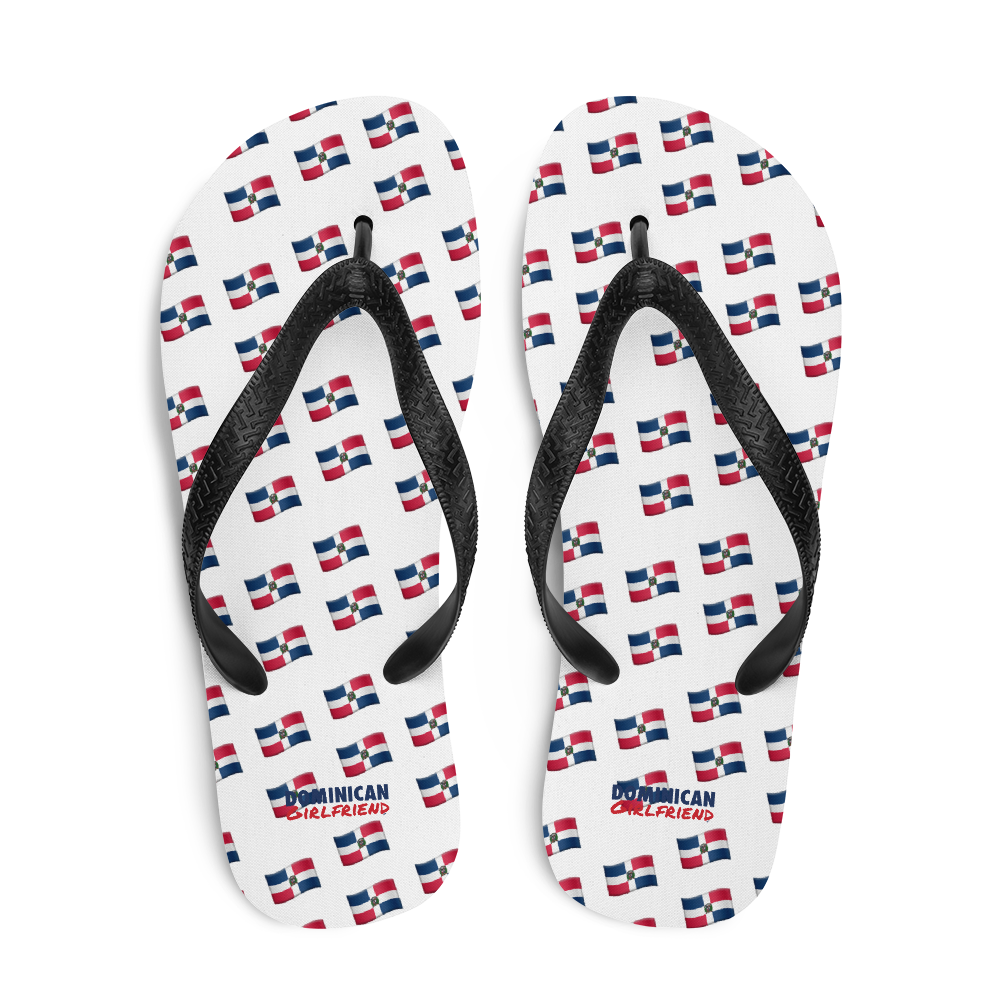 All-Over Emoji República Dominicana Flag Flip-Flops  - 2020 - DominicanGirlfriend.com - Frases Dominicanas - República Dominicana Lifestyle Graphic T-Shirts Streetwear & Accessories - New York - Bronx - Washington Heights - Miami - Florida - Boca Chica - USA - Dominican Clothing