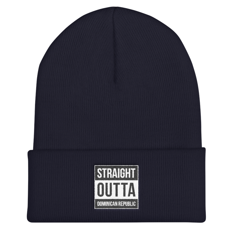 Straight Outta Dominican Republic Cuffed Beanie - 2020 - DominicanGirlfriend.com - Frases Dominicanas - República Dominicana Lifestyle Graphic T-Shirts Streetwear & Accessories - New York - Bronx - Washington Heights - Miami - Florida - Boca Chica - USA - Dominican Clothing