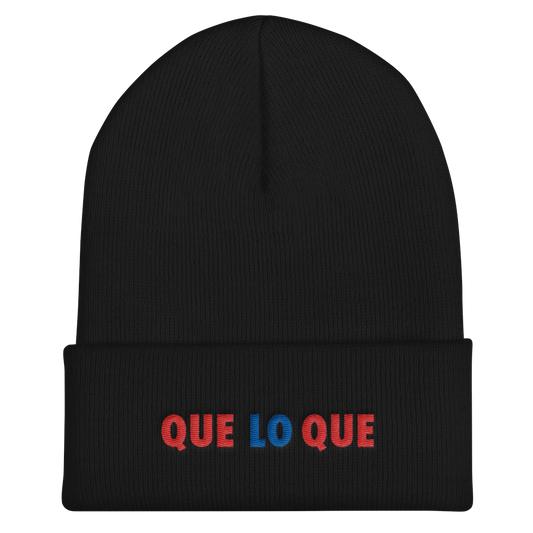 Que Lo Que Cuffed Beanie  - 2020 - DominicanGirlfriend.com - Frases Dominicanas - República Dominicana Lifestyle Graphic T-Shirts Streetwear & Accessories - New York - Bronx - Washington Heights - Miami - Florida - Boca Chica - USA - Dominican Clothing