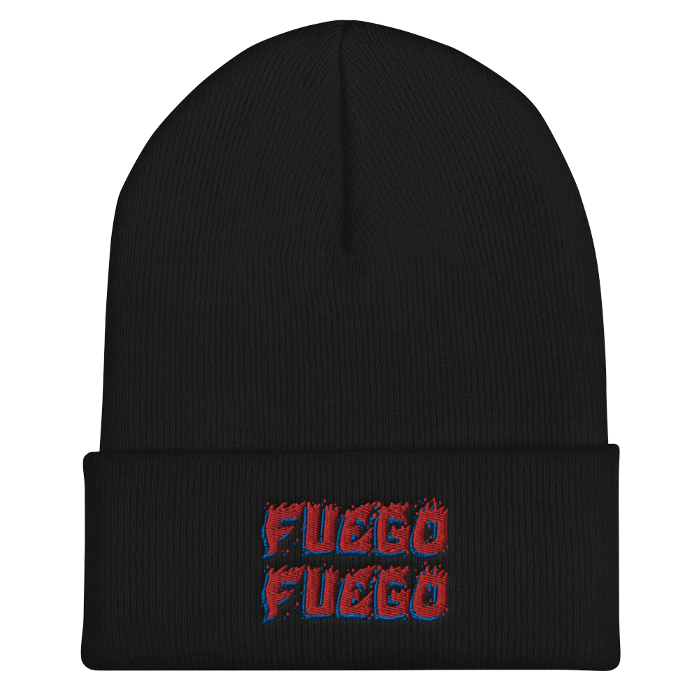 Fuego Cuffed Beanie  - 2020 - DominicanGirlfriend.com - Frases Dominicanas - República Dominicana Lifestyle Graphic T-Shirts Streetwear & Accessories - New York - Bronx - Washington Heights - Miami - Florida - Boca Chica - USA - Dominican Clothing