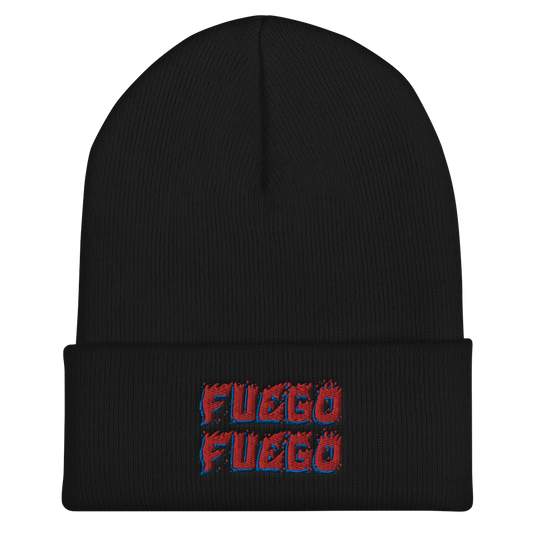 Fuego Cuffed Beanie  - 2020 - DominicanGirlfriend.com - Frases Dominicanas - República Dominicana Lifestyle Graphic T-Shirts Streetwear & Accessories - New York - Bronx - Washington Heights - Miami - Florida - Boca Chica - USA - Dominican Clothing