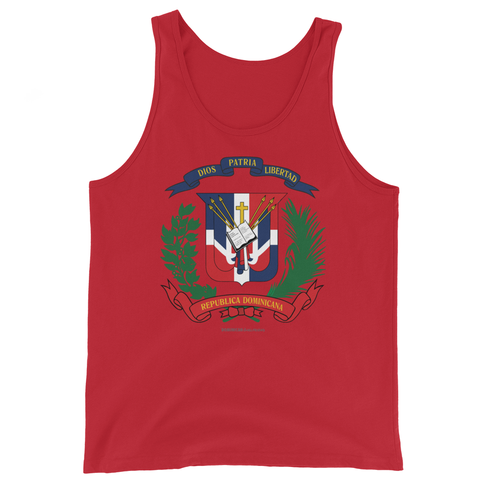 Escudo de la República Dominicana Unisex Tank Top  - 2020 - DominicanGirlfriend.com - Frases Dominicanas - República Dominicana Lifestyle Graphic T-Shirts Streetwear & Accessories - New York - Bronx - Washington Heights - Miami - Florida - Boca Chica - USA - Dominican Clothing