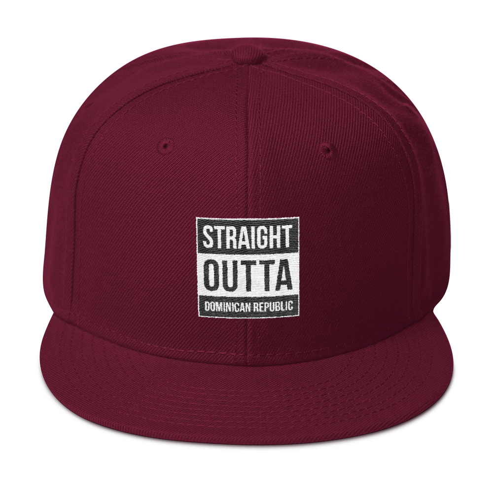 Straight Outta Dominican Republic Snapback  - 2020 - DominicanGirlfriend.com - Frases Dominicanas - República Dominicana Lifestyle Graphic T-Shirts Streetwear & Accessories - New York - Bronx - Washington Heights - Miami - Florida - Boca Chica - USA - Dominican Clothing