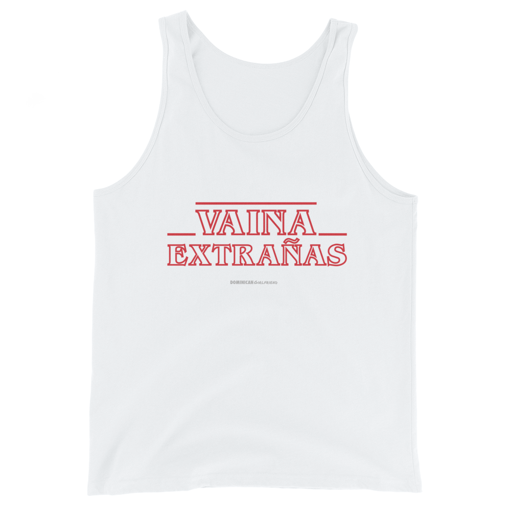 Vaina Extrañas Tank Top  - 2020 - DominicanGirlfriend.com - Frases Dominicanas - República Dominicana Lifestyle Graphic T-Shirts Streetwear & Accessories - New York - Bronx - Washington Heights - Miami - Florida - Boca Chica - USA - Dominican Clothing