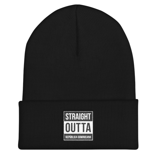 Straight Outta República Dominicana  Cuffed Beanie  - 2020 - DominicanGirlfriend.com - Frases Dominicanas - República Dominicana Lifestyle Graphic T-Shirts Streetwear & Accessories - New York - Bronx - Washington Heights - Miami - Florida - Boca Chica - USA - Dominican Clothing