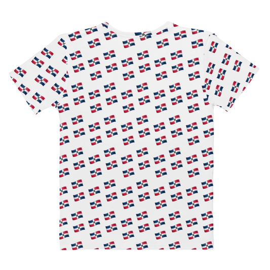 All-Over Emoji República Dominicana Flag Women's T-shirt  - 2020 - DominicanGirlfriend.com - Frases Dominicanas - República Dominicana Lifestyle Graphic T-Shirts Streetwear & Accessories - New York - Bronx - Washington Heights - Miami - Florida - Boca Chica - USA - Dominican Clothing