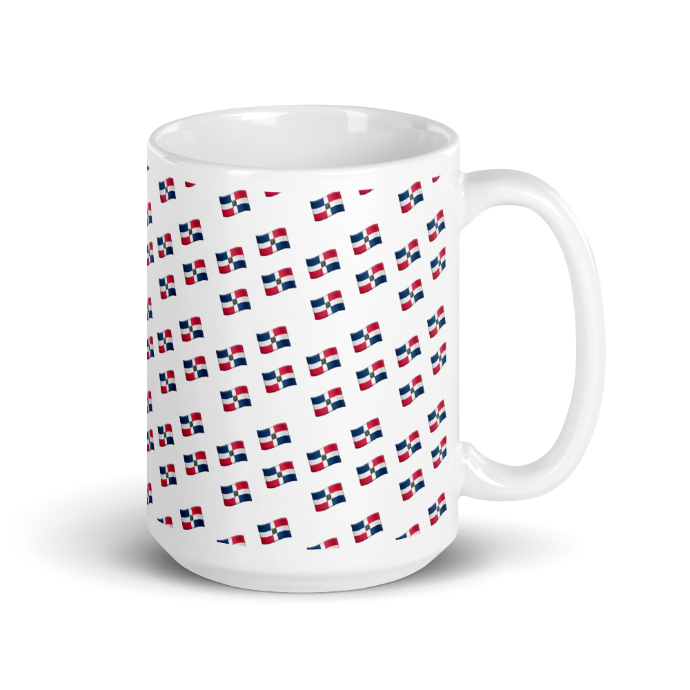 All-Over Emoji República Dominicana Flag Mug - 2020 - DominicanGirlfriend.com - Frases Dominicanas - República Dominicana Lifestyle Graphic T-Shirts Streetwear & Accessories - New York - Bronx - Washington Heights - Miami - Florida - Boca Chica - USA - Dominican Clothing