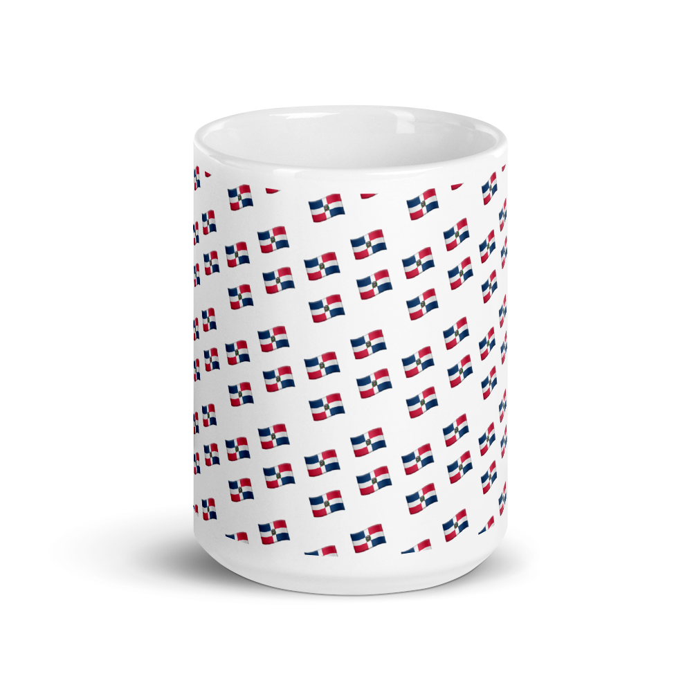All-Over Emoji República Dominicana Flag Mug  - 2020 - DominicanGirlfriend.com - Frases Dominicanas - República Dominicana Lifestyle Graphic T-Shirts Streetwear & Accessories - New York - Bronx - Washington Heights - Miami - Florida - Boca Chica - USA - Dominican Clothing