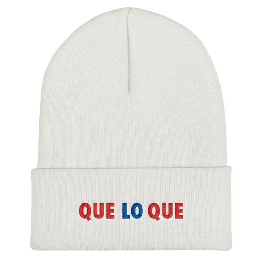Que Lo Que Cuffed Beanie  - 2020 - DominicanGirlfriend.com - Frases Dominicanas - República Dominicana Lifestyle Graphic T-Shirts Streetwear & Accessories - New York - Bronx - Washington Heights - Miami - Florida - Boca Chica - USA - Dominican Clothing