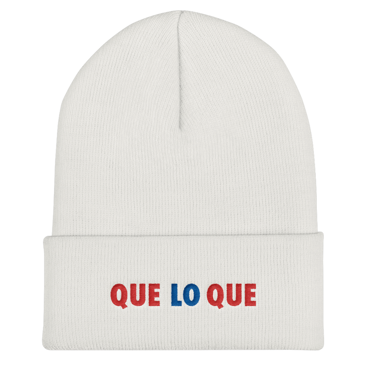 Que Lo Que Cuffed Beanie - 2020 - DominicanGirlfriend.com - Frases Dominicanas - República Dominicana Lifestyle Graphic T-Shirts Streetwear & Accessories - New York - Bronx - Washington Heights - Miami - Florida - Boca Chica - USA - Dominican Clothing